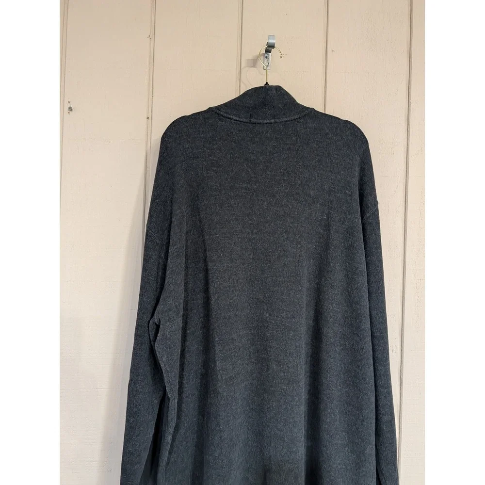 Polo Ralph Lauren‎ Charcoal Quarter Zip Cotton Pullover Men's 2XLT